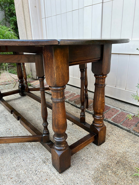 Antique French Hunt Wake Dining Table Drop Leaf Gate Leg Console Sofa Table c1900