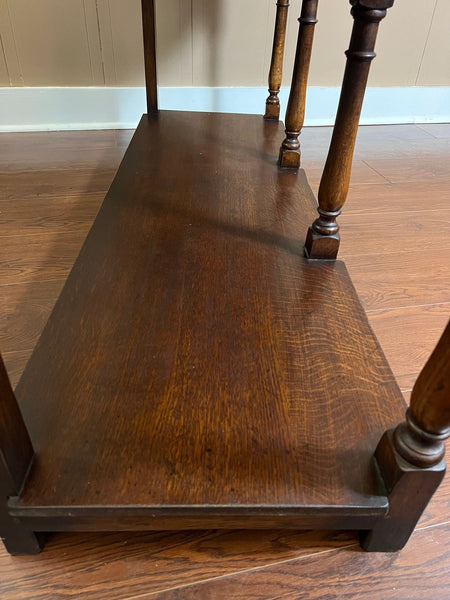 Antique English Dresser Sideboard Plate Rack Potboard Jacobean Tiger Oak c1900
