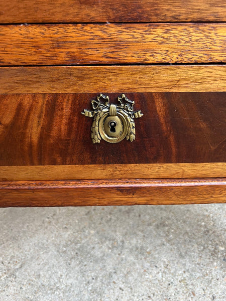 Antique French Mahogany Louis XVI Chest of Drawers WHITE Marble SMALL Side Table