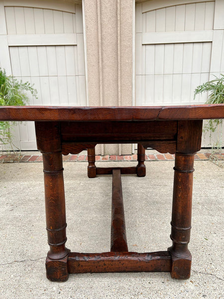 Antique French Oak Dining Farm Bakers Table Conference Office Library Desk c1920