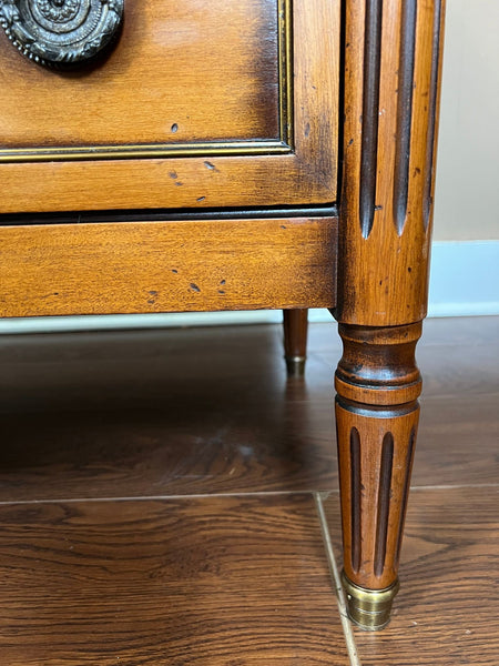Antique French Commode Chest of Drawers Louis XVI Mahogany Brass c1930
