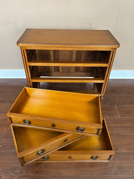 Antique French Commode Chest of Drawers Louis XVI Walnut Brass c1940