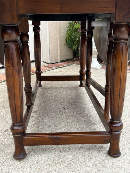 Antique French Hunt Wake Dining Table Drop Leaf Gate Leg Console Table c1920