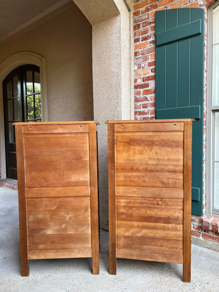 PAIR Vintage French Chests 7 Drawer Semainier Louis XV Style Carved Oak