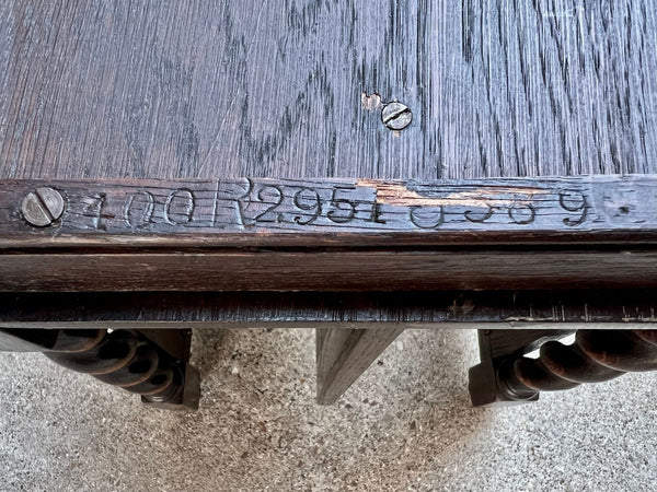 Antique English Oak Canterbury Music Magazine Stand BARLEY TWIST c1890