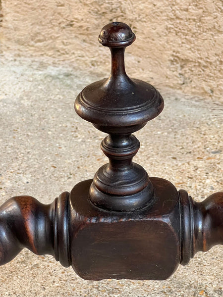 Antique English Console Table Writing Desk Jacobean Barley Twist Carved Oak c1890