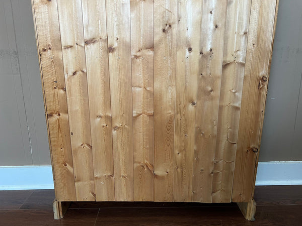 Antique English Country Pine Bookcase Bookshelf Tall Narrow Open Shelf c1900