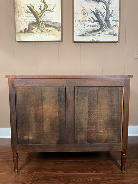 Antique French Commode Chest of Drawers Louis XVI Mahogany Brass c1930
