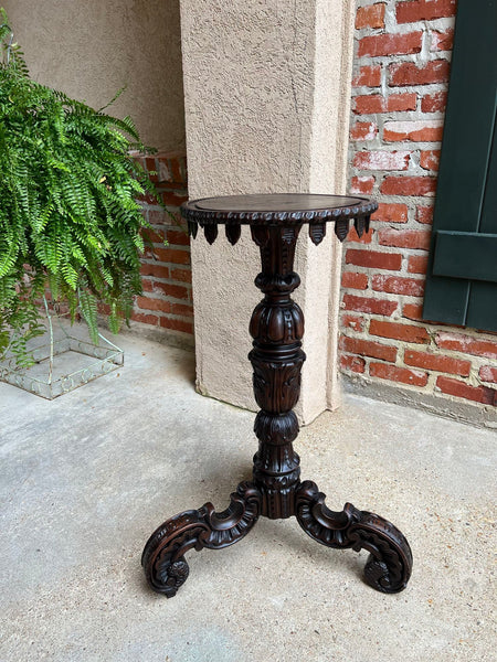 Antique English Carved Display Pedestal Stand Jardiniere Plant Bronze Table