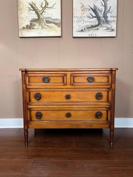 Antique French Commode Chest of Drawers Louis XVI Mahogany Brass c1930