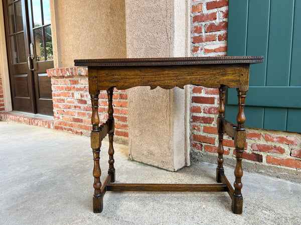 Antique English Game Table Flip Top Victorian Oak c1880 Mahjong Square Table