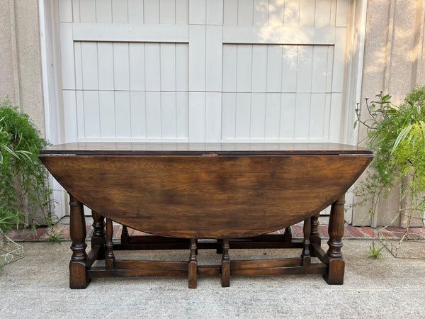 Antique French Hunt Wake Dining Table Drop Leaf Gate Leg Console Sofa Table c1900