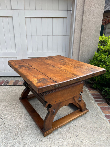 Antique French Butcher Block Baker’s Table Pétrin Farmhouse Kitchen Island c1790