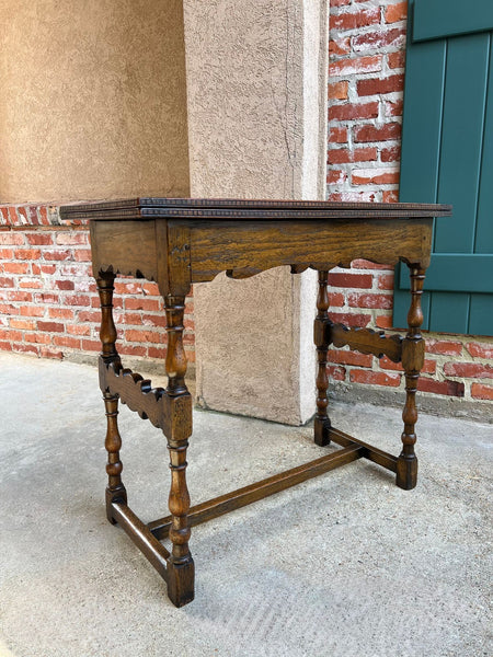 Antique English Game Table Flip Top Victorian Oak c1880 Mahjong Square Table