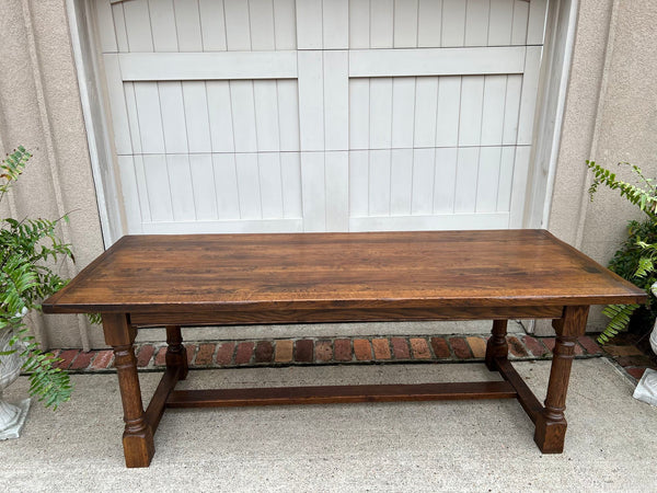 Antique French Oak Dining Farm Bakers Table Conference Office Library Desk c1920