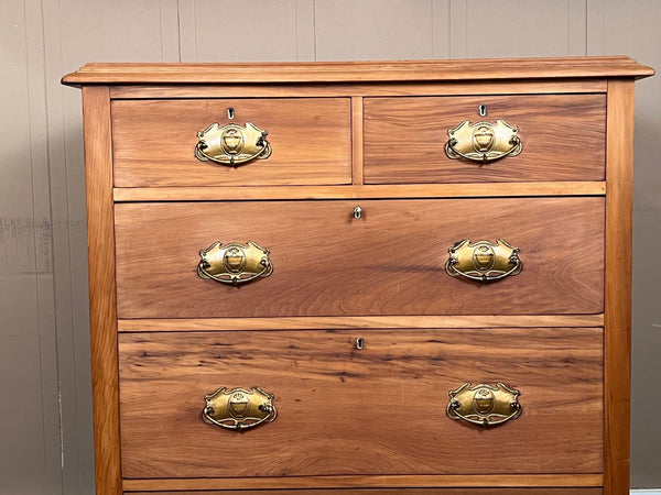Antique English Country Pine Chest of Drawers 5 Drawer Dresser c1920