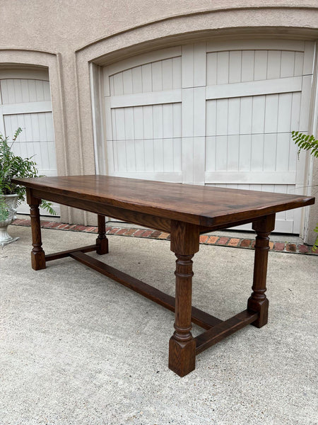 Antique French Oak Dining Farm Bakers Table Conference Office Library Desk c1920