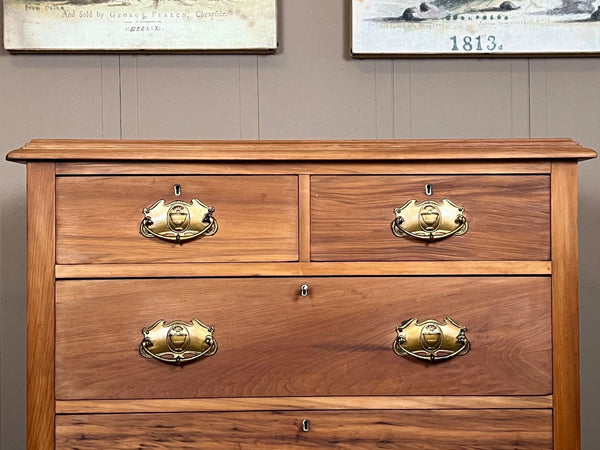 Antique English Country Pine Chest of Drawers 5 Drawer Dresser c1920