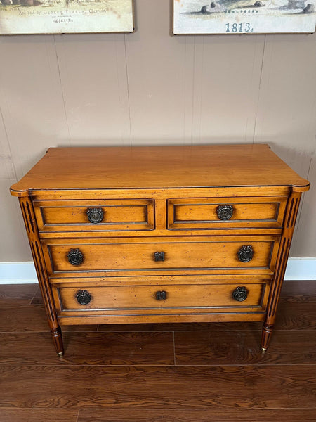 Antique French Commode Chest of Drawers Louis XVI Mahogany Brass c1930