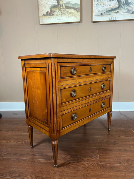 Antique French Commode Chest of Drawers Louis XVI Walnut Brass c1940