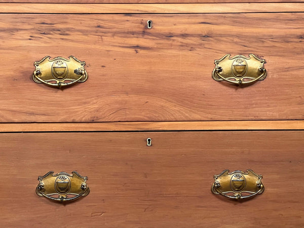 Antique English Country Pine Chest of Drawers 5 Drawer Dresser c1920