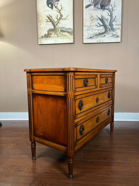 Antique French Commode Chest of Drawers Louis XVI Mahogany Brass c1930