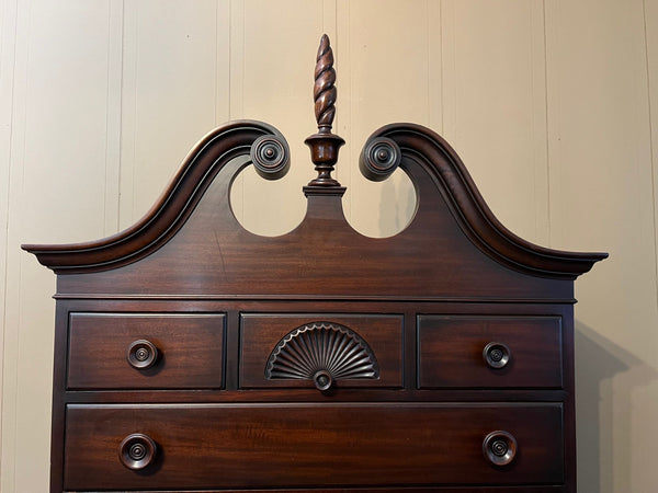Vintage Chippendale Highboy Chest of Drawers Mahogany Ball and Claw Kindel c1950