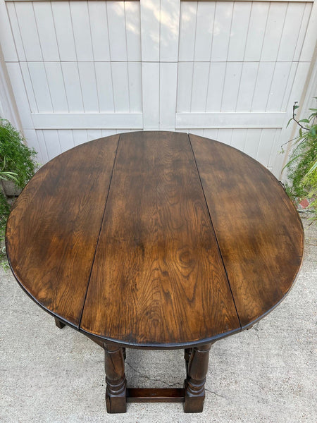 Antique French Hunt Wake Dining Table Drop Leaf Gate Leg Console Sofa Table c1900