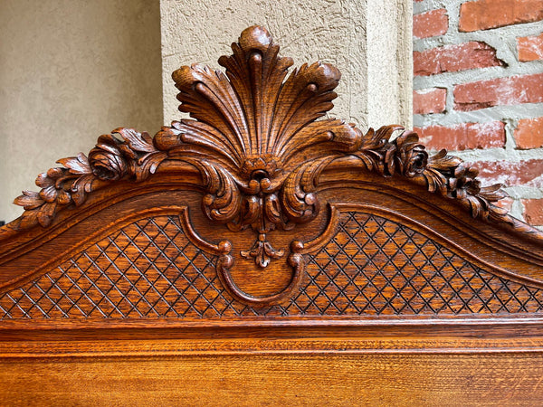 Antique French Dessert Server Sideboard Buffet Louis XV Carved Tiger Oak c1890