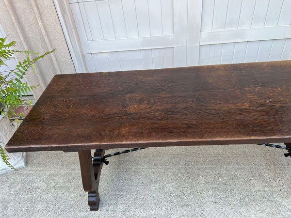 Antique French Oak Dining Table Spanish Catalan Console Kitchen Island c1910