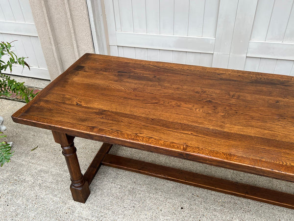 Antique French Oak Dining Farm Bakers Table Conference Office Library Desk c1920