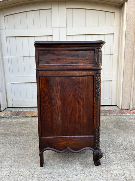 Antique French Louis XV Buffet Sideboard Cabinet Carved Oak Server c1920