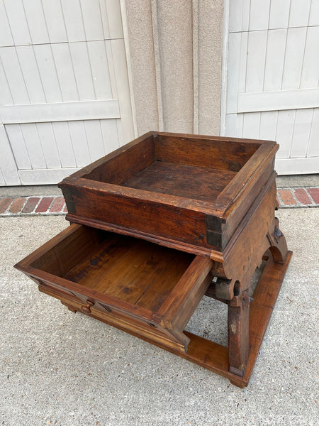 Antique French Butcher Block Baker’s Table Pétrin Farmhouse Kitchen Island c1790