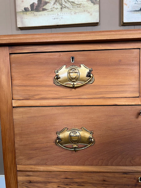 Antique English Country Pine Chest of Drawers 5 Drawer Dresser c1920