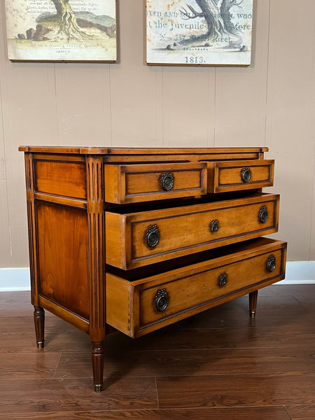 Antique French Commode Chest of Drawers Louis XVI Mahogany Brass c1930