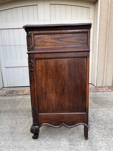 Antique French Louis XV Buffet Sideboard Cabinet Carved Oak Server c1920