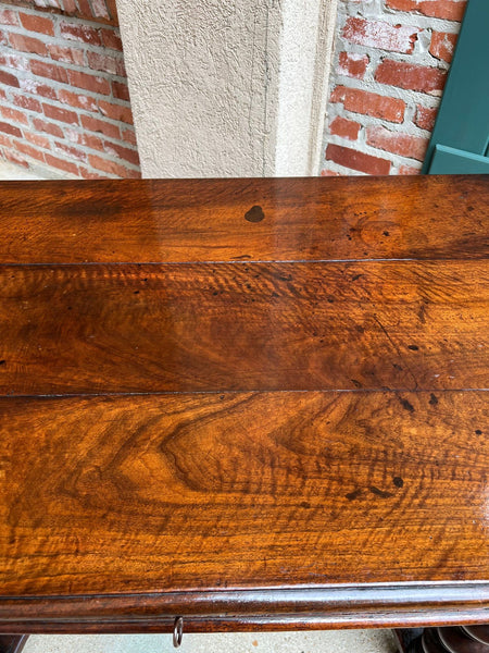 Antique English Barley Twist Writing Table Library Desk Jacobean Walnut c1880