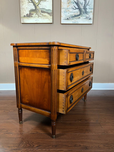 Antique French Commode Chest of Drawers Louis XVI Mahogany Brass c1930
