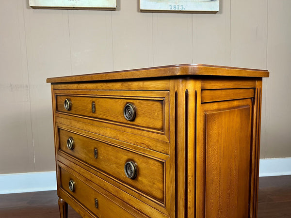 Antique French Commode Chest of Drawers Louis XVI Walnut Brass c1940