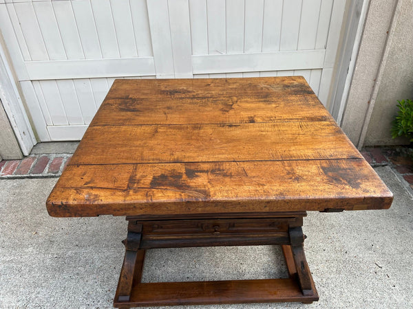 Antique French Butcher Block Baker’s Table Pétrin Farmhouse Kitchen Island c1790