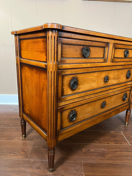 Antique French Commode Chest of Drawers Louis XVI Mahogany Brass c1930