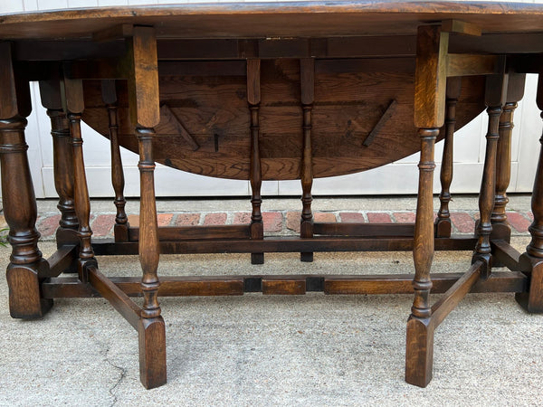 Antique French Hunt Wake Dining Table Drop Leaf Gate Leg Console Sofa Table c1900
