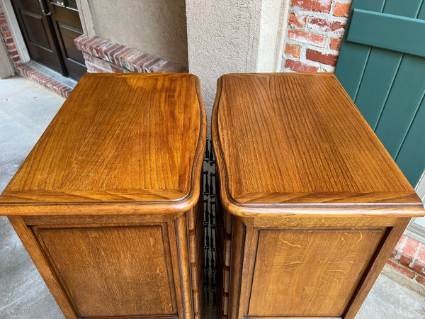 PAIR Vintage French Chests 7 Drawer Semainier Louis XV Style Carved Oak