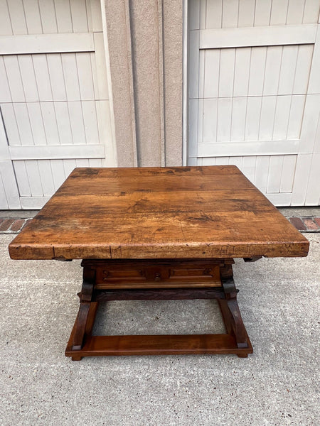 Antique French Butcher Block Baker’s Table Pétrin Farmhouse Kitchen Island c1790