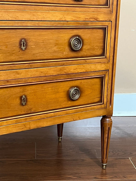 Antique French Commode Chest of Drawers Louis XVI Walnut Brass c1940