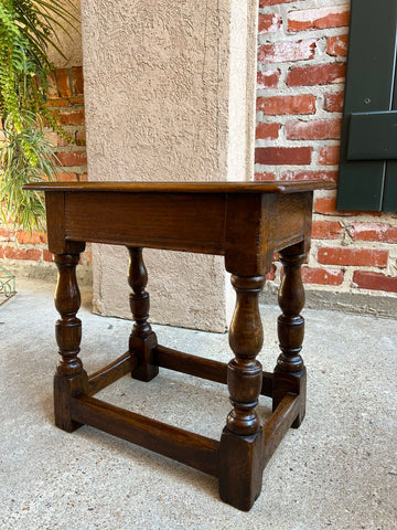 19th century English Oak Joint Stool Pegged Bench Display Stand