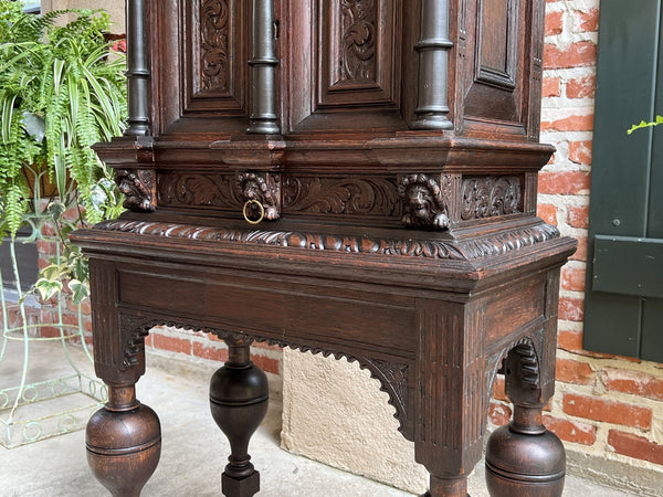 19th century French Carved Oak Cabinet Vestry Altar Wine Renaissance Dining Room