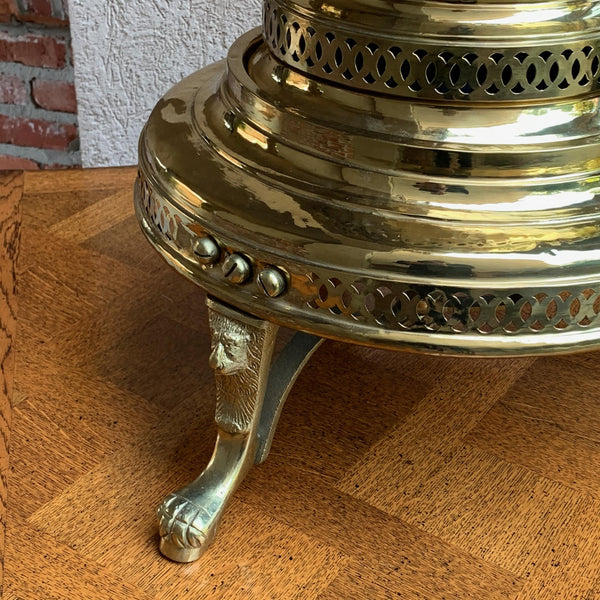 Vintage French Polished Brass Bell Brazier Heater Fire Pit Incense